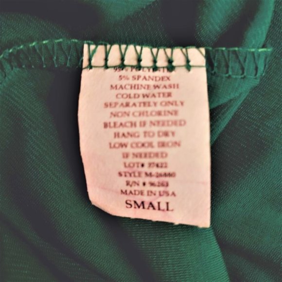 Jason Maxwell Emerald Green Short Sleeve Cowl Neck, Layered Front Top Size S - Picture 5 of 5